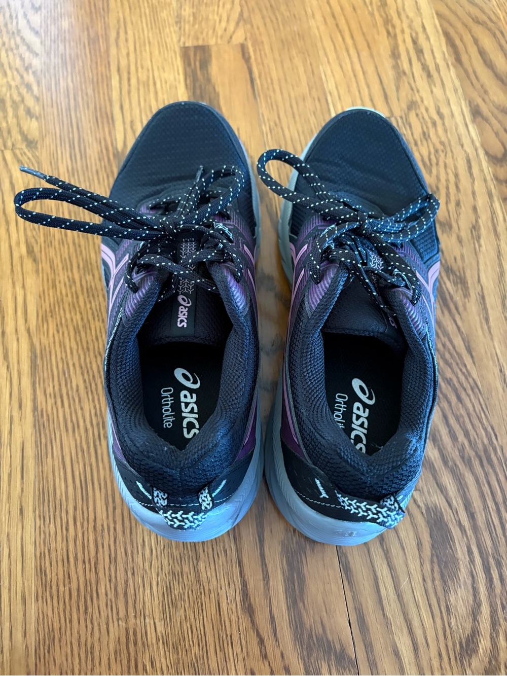 ASICS Black and Purple Athletic Sneakers